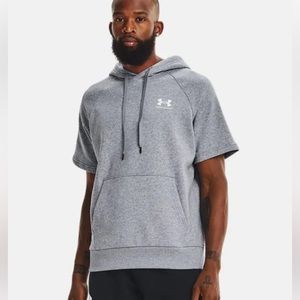 Under Armour Rival Fleece Hoodie Short Sleeve Grey Size L